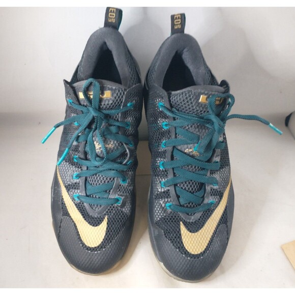 Nike LeBron James 12 XII Low “Black Green Metallic Gold” US men's 11  724557-070 - Picture 6 of 14